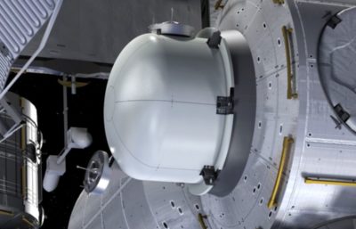 Nanoracks Bishop Airlock on space station - render